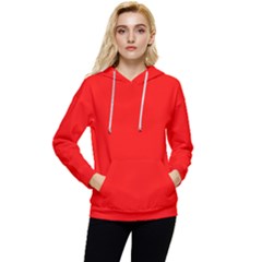 Color Candy Apple Red Women s Lightweight Drawstring Hoodie by Kultjers