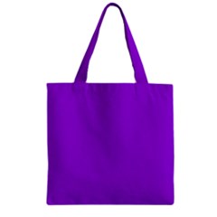 Color Dark Violet Zipper Grocery Tote Bag by Kultjers