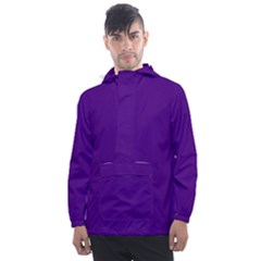 Color Indigo Men s Front Pocket Pullover Windbreaker by Kultjers