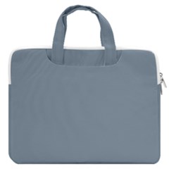 Color Light Slate Grey Macbook Pro 16  Double Pocket Laptop Bag 
