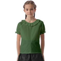 Color Artichoke Green Kids  Frill Chiffon Blouse by Kultjers