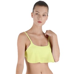 Color Canary Yellow Layered Top Bikini Top  by Kultjers