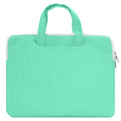 Color Aquamarine Macbook Pro 13  Double Pocket Laptop Bag by Kultjers