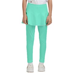 Color Aquamarine Kids  Skirted Pants by Kultjers