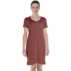 Color Chestnut Short Sleeve Nightdress by Kultjers