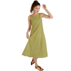 Color Dark Khaki Summer Maxi Dress by Kultjers