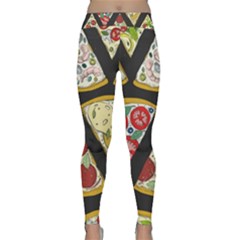Vector-seamless-pattern-with-italian-pizza-top-view Classic Yoga Leggings