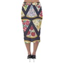 Vector-seamless-pattern-with-italian-pizza-top-view Velvet Midi Pencil Skirt View2