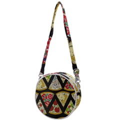 Vector-seamless-pattern-with-italian-pizza-top-view Crossbody Circle Bag by Pakemis