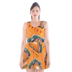 Seamless Pattern With Taco Scoop Neck Skater Dress by Pakemis