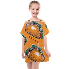 Seamless Pattern With Taco Kids  One Piece Chiffon Dress by Pakemis