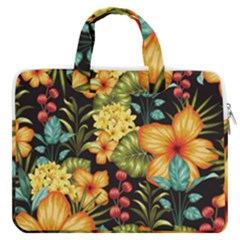 Fabulous Colorful Floral Seamless Macbook Pro 16  Double Pocket Laptop Bag 