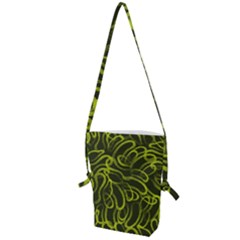 Green-abstract-stippled-repetitive-fashion-seamless-pattern Folding Shoulder Bag by Pakemis