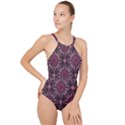 Seamless-pattern-with-flowers-oriental-style-mandala High Neck One Piece Swimsuit View1