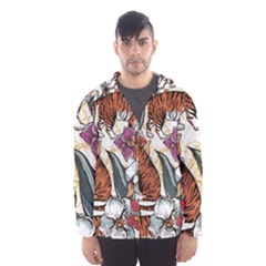 Natural-seamless-pattern-with-tiger-blooming-orchid Men s Hooded Windbreaker