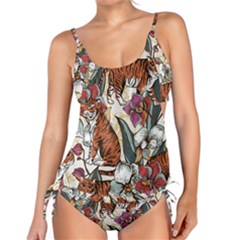 Natural-seamless-pattern-with-tiger-blooming-orchid Tankini Set