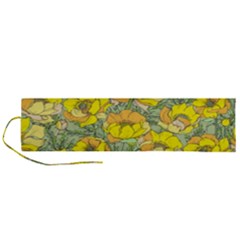 Seamless-pattern-with-graphic-spring-flowers Roll Up Canvas Pencil Holder (l) by Pakemis