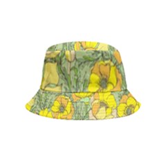 Seamless-pattern-with-graphic-spring-flowers Inside Out Bucket Hat (kids) by Pakemis