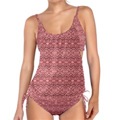 Pink-art-with-abstract-seamless-flaming-pattern Tankini Set