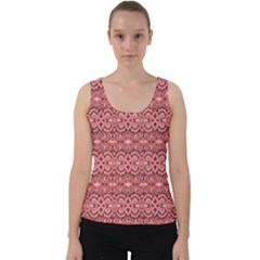 Pink-art-with-abstract-seamless-flaming-pattern Velvet Tank Top by Pakemis