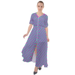 Pattern Waist Tie Boho Maxi Dress by gasi