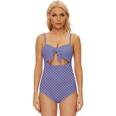 Pattern Knot Front One-piece Swimsuit by gasi