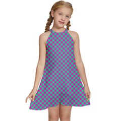 Pattern Kids  Halter Collar Waist Tie Chiffon Dress by gasi