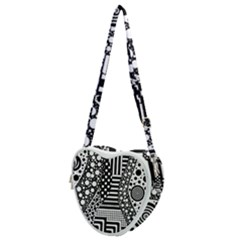 Black And White Heart Shoulder Bag