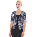 Black and white Cropped Button Cardigan View1