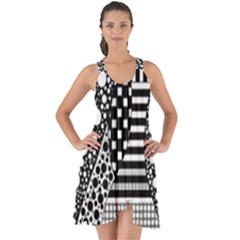 Black And White Show Some Back Chiffon Dress by gasi