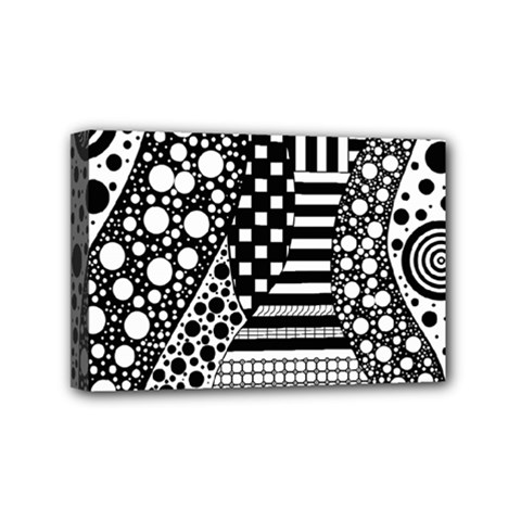 Black And White Mini Canvas 6  X 4  (stretched) by gasi