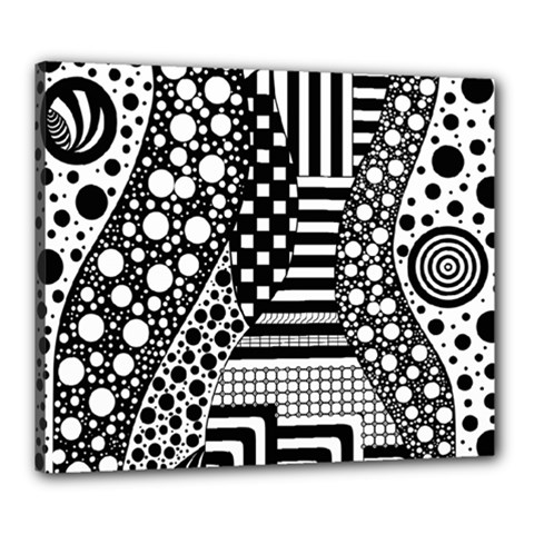 Black And White Canvas 24  X 20  (stretched)