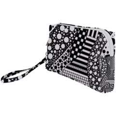 Black And White Wristlet Pouch Bag (small)