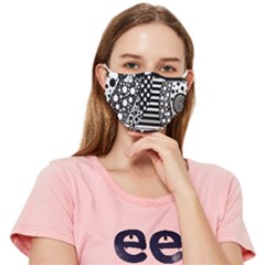 Black And White Fitted Cloth Face Mask (adult)