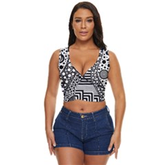 Black And White Women s Sleeveless Wrap Top by gasi