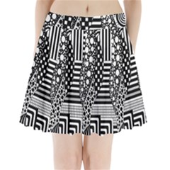 Black And White Pleated Mini Skirt