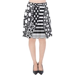 Black And White Velvet High Waist Skirt by gasi
