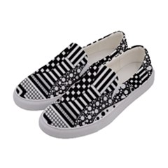 Black And White Women s Canvas Slip Ons