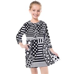Black And White Kids  Quarter Sleeve Shirt Dress by gasi