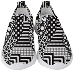 Black And White Kids  Slip On Sneakers