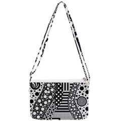Black And White Double Gusset Crossbody Bag
