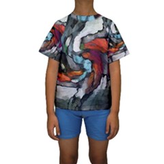 Abstract Art Kids  Short Sleeve Swimwear