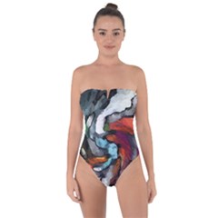 Abstract Art Tie Back One Piece Swimsuit by gasi