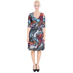 Abstract Art Wrap Up Cocktail Dress