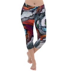 Abstract Art Lightweight Velour Capri Yoga Leggings