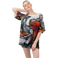 Abstract Art Oversized Chiffon Top by gasi