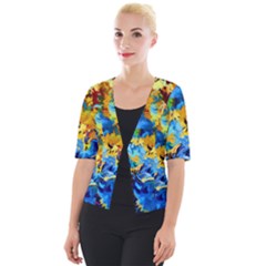 Abstract Art Cropped Button Cardigan by gasi