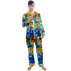 Abstract Art Men s Long Sleeve Satin Pajamas Set