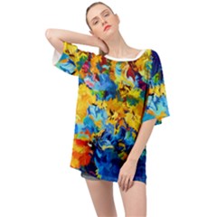 Abstract art Oversized Chiffon Top