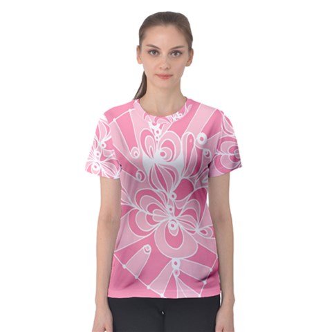 Pink Zendoodle Women s Sport Mesh Tee by Mazipoodles